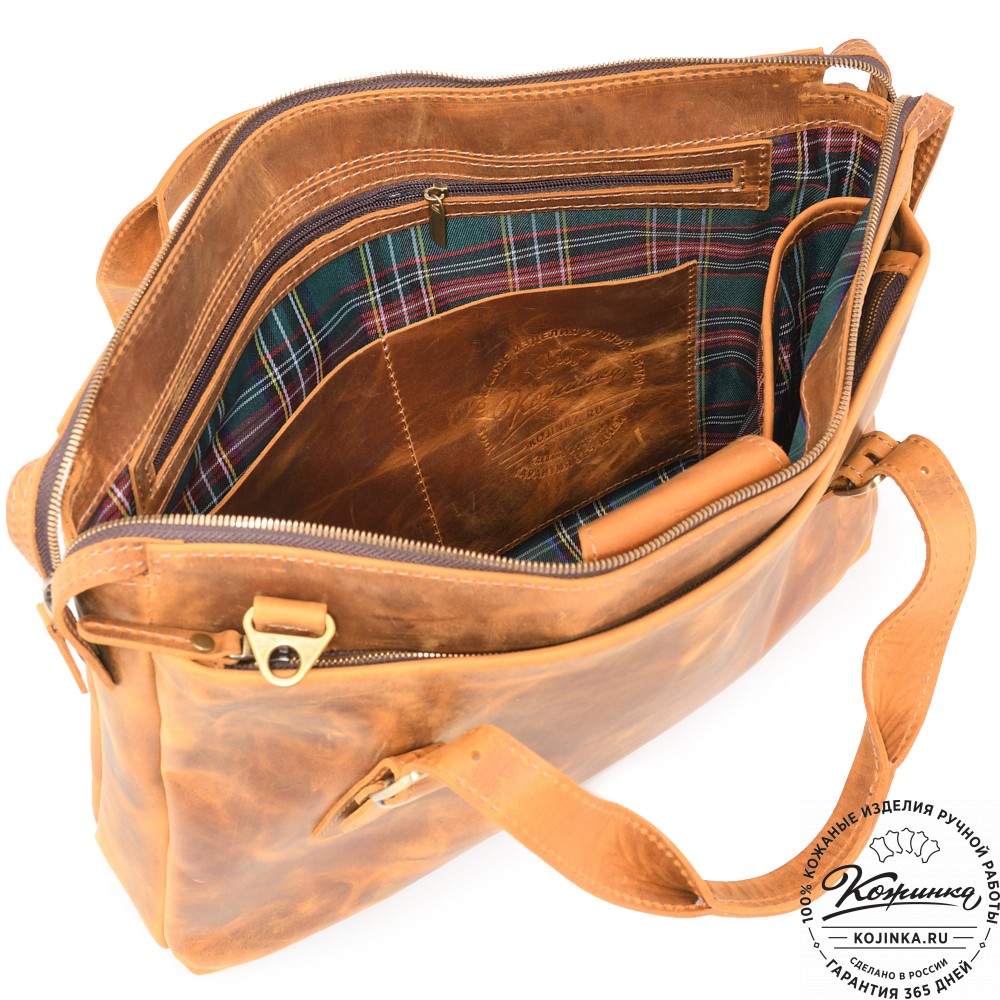  Кожаная деловая сумка "Франклин" (рыжий крейзи)